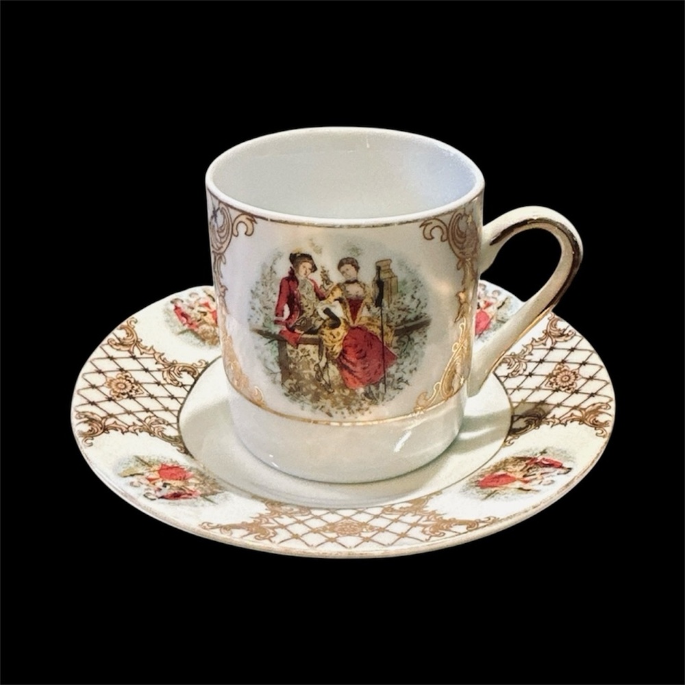 Vintage Porcelain Demitasse Cup and Saucer